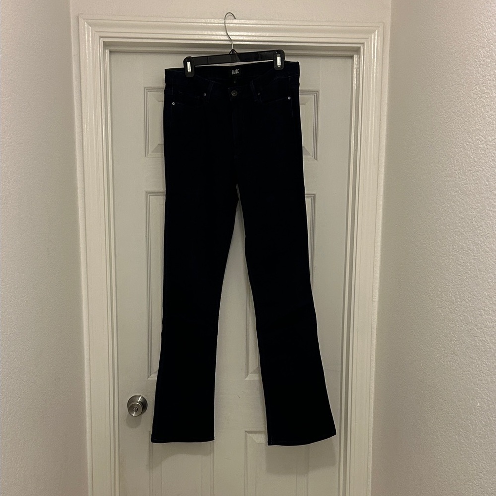 PAIGE / Anthro Midnight Indigo Denim Bootcut (women’s 32 tall)